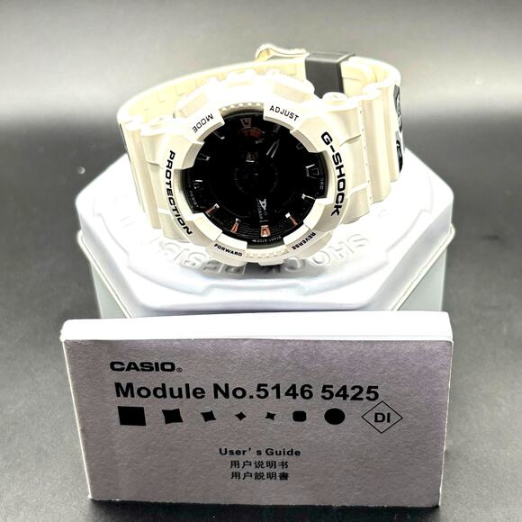 Casio G-Shock GMA-S110F-7A Tribal Rose White Analog Digital Women\'s Watch NIB